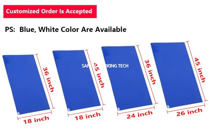 Tacky mat sizes